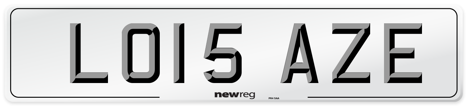 LO15 AZE Number Plate from New Reg